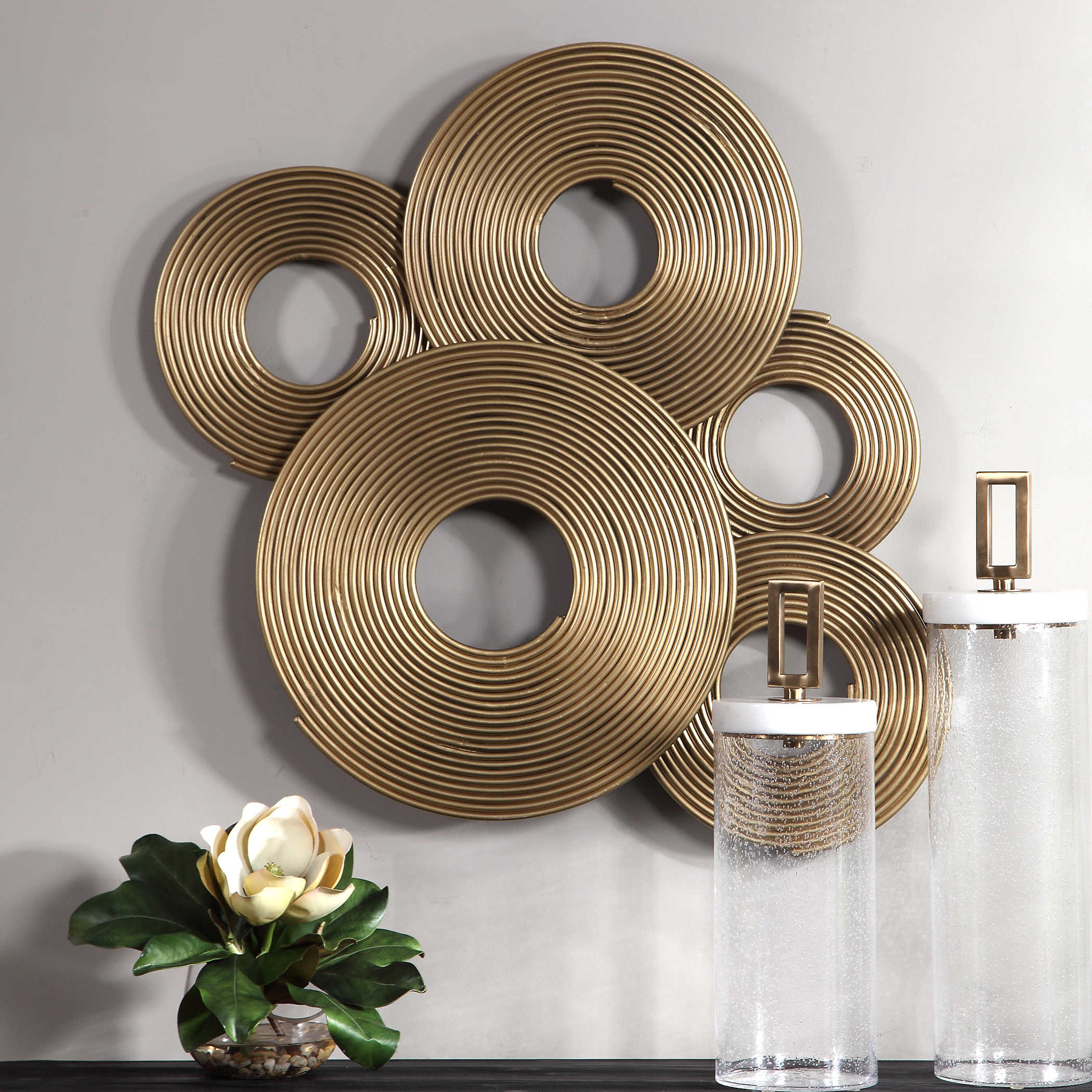 Gold Circles Wall Art