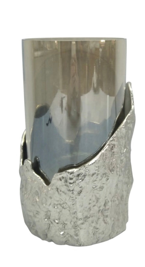 Kiera Glass and Aluminum Vase