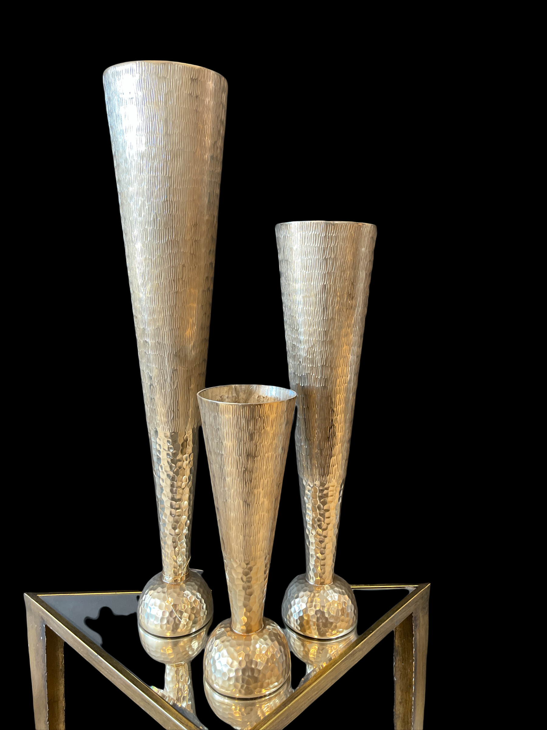 Hammered Brass Vases (Set)
